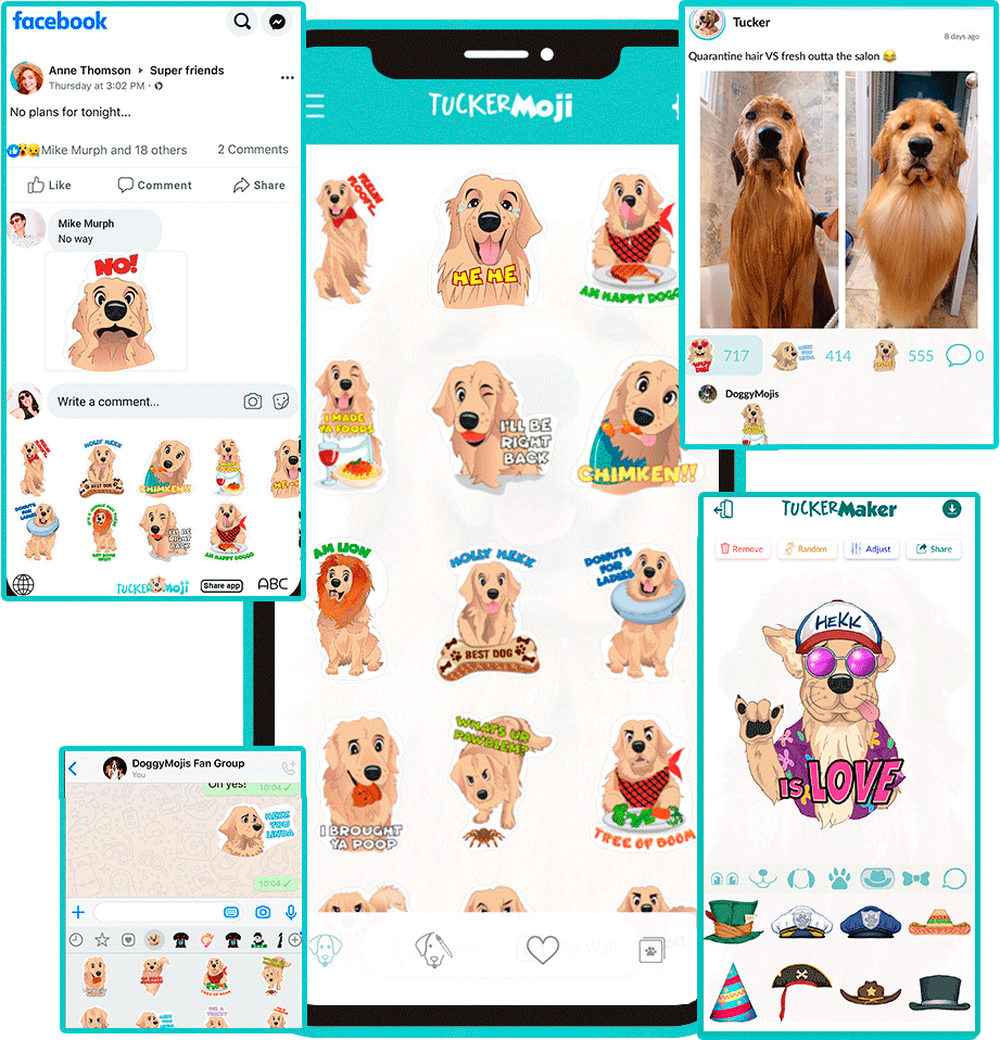 TuckerMoji - Golden Retriever Emojis dog stickers by Tucker